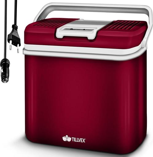 Tillvex® Elektrische Koelbox – 24L – 12V&  230V Stekker – Ro, Hobby en Vrije tijd, Overige Hobby en Vrije tijd, Nieuw, Verzenden