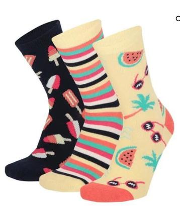 Meisjes sokken met zomerprint 3 paar €5,95