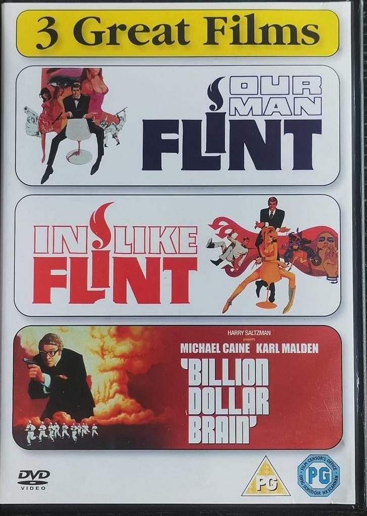 Our Man Flint + In like Flint + Billion dollar Brain (3 disc, Cd's en Dvd's, Dvd's | Tv en Series, Zo goed als nieuw, Boxset, Komedie