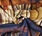 Stof met antieke boekenkast realistisch! Retro -300x280cm-, Antiek en Kunst