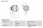 Dynamo / Alternator MERCEDES-BENZ C-KLASSE (C 240,C 280,C..., Auto-onderdelen, Motor en Toebehoren, Nieuw, Ophalen of Verzenden