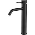 Wiesbaden Ribbd XL Wastafelkraan Verhoogd - Mat Zwart, Doe-het-zelf en Verbouw, Sanitair, Ophalen of Verzenden, Nieuw