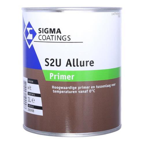 Sigma S2U Allure Primer - Wit - 2,5 liter (Terpetinebasis), Doe-het-zelf en Verbouw, Verf, Beits en Lak, Verf, Wit, Nieuw, Minder dan 5 liter