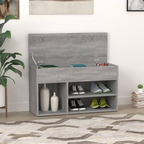 vidaXL Schoenenbank 80x30x45 cm bewerkt hout grijs sonoma, Huis en Inrichting, Kasten | Schoenenrekken, Nieuw, Verzenden
