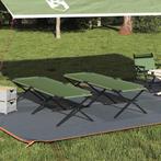 vidaXL Opvouwbaar Camping Bed 2 pcs Groen 210 x 80 x 46 cm, Verzenden, Nieuw
