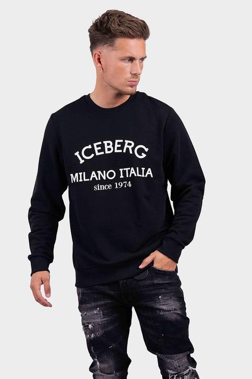 Iceberg 5C Felpa Milano Sweater Heren Zwart, Kleding | Heren, Truien en Vesten, Zwart, Nieuw, Verzenden