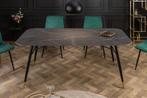Eettafel Paris 180cm Glas Marmerlook Zwart - 40846