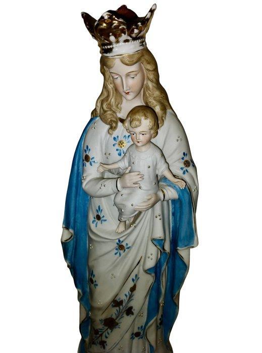 Beeld, Madonna met Kind - 40 cm - Biscuit porselein, Antiek en Kunst, Antiek | Boeken en Bijbels