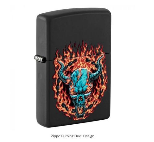 Zippo Burning Devil Design, Verzamelen, Rookartikelen, Aanstekers en Luciferdoosjes, Aansteker, Nieuw, Verzenden