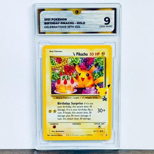 Pokémon Graded card - Birthday Pikachu - Pokémon - GG 9, Hobby en Vrije tijd, Verzamelkaartspellen | Pokémon