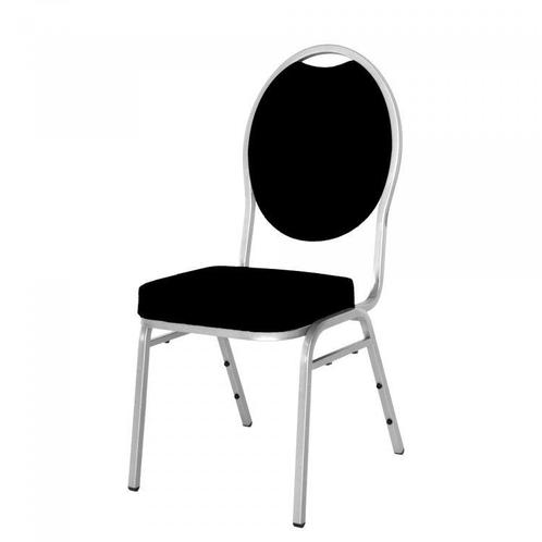 Stapelstoel | Staal | Zwart/Zilver | 4 stuks, Zakelijke goederen, Horeca | Keukenapparatuur, Verzenden