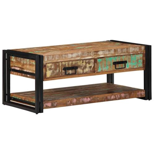 vidaXL Salontafel 90x50x38 cm massief gerecycled hout, Huis en Inrichting, Tafels | Salontafels, 50 tot 100 cm, Nieuw, Overige houtsoorten