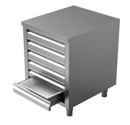 Pizzawerktafel | RVS | 6 Deegladen (en600x400) | 500x700x850, Zakelijke goederen, Horeca | Meubilair en Inrichting, Nieuw in verpakking