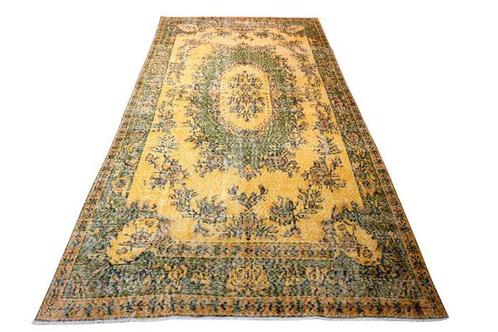 Grote gele vintage - Vloerkleed - 320 cm - 168 cm - met, Huis en Inrichting, Stoffering | Tapijten en Kleden