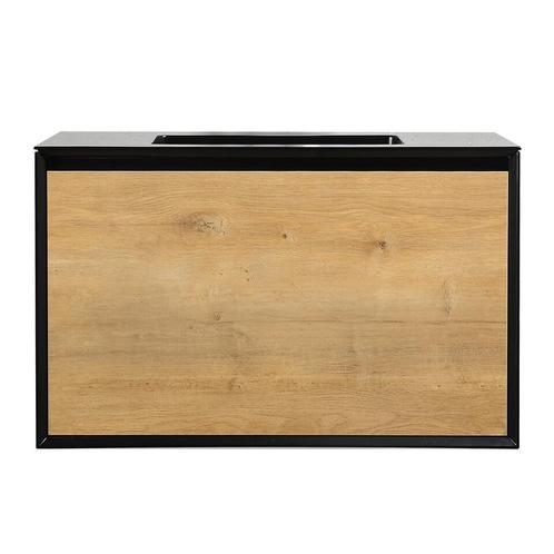 Badkamermeubel Felix 90cm mat zwarte wastafel met eiken, Doe-het-zelf en Verbouw, Sanitair, Verzenden