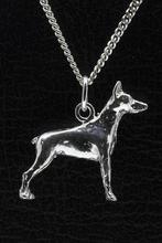 Zilveren Dobermann oren gecoupeerd ketting hanger - groot, Verzenden, Nieuw