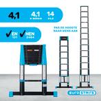 Telescoopladder Eurostairs Black n Blue Prof 4,1m softclose, Nieuw, Ophalen of Verzenden, Ladder, Opvouwbaar of Inschuifbaar