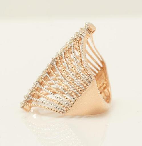 Statement ring - 14 karaat Roségoud - 0.60ct. tw. Diamant, Sieraden, Tassen en Uiterlijk, Antieke sieraden