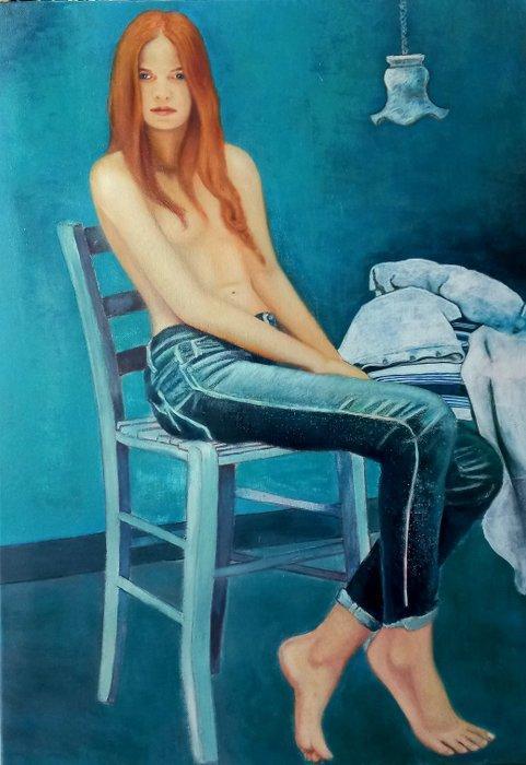 Giuseppe jobin tanzi - Rebecca, Antiek en Kunst, Kunst | Schilderijen | Modern