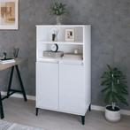vidaXL buffetkast 60x36x110 cm bewerkt hout hoogglans wit, Huis en Inrichting, Kasten | Buffetkasten, Verzenden, 100 tot 150 cm