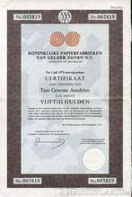 Koninklijke Papierfabriek Van Gelder Zonen, Postzegels en Munten, Aandelen en Waardepapieren, Ophalen