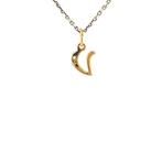 Gouden letter V hanger met diamant 14 krt, Ophalen of Verzenden, Nieuw