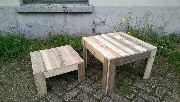 Sloophouten Salontafel , bijzettafel , Hocker en krukjes, Huis en Inrichting, Tafels | Salontafels, 50 tot 100 cm, Vierkant, Nieuw