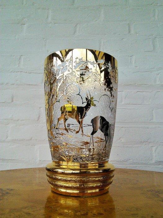 ADAT - Vergulde en verzilverde Art Deco vaas met geëtst, Antiek en Kunst, Kunst | Designobjecten