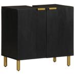 vidaXL Wastafelkast 62x33x58 cm bewerkt hout zwart, Verzenden, Nieuw, Minder dan 100 cm