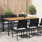 vidaXL Tuintafel 190x90x75 cm poly rattan en acaciahout, Verzenden, Nieuw