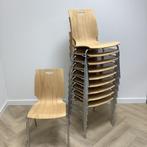 Tweedehands complete set van 10x kantinestoel / zaalstoel,, Huis en Inrichting, Stoelen, Ophalen of Verzenden, Gebruikt, Hout