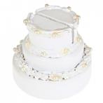 Bruidstaart plaatskaarthouder wit, Hobby en Vrije tijd, Verzenden, Nieuw, Versiering, Geboorte of Huwelijk