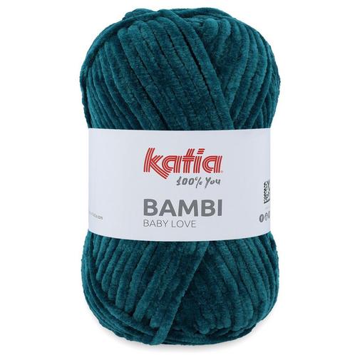 Katia Bambi - 338 petrol - Chenille Garen, Hobby en Vrije tijd, Breien en Haken, Ophalen of Verzenden