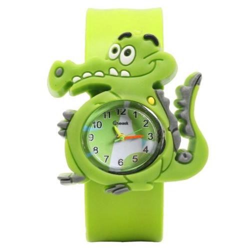 Fako® - Kinderhorloge - Slap On Mini - Krokodil - Groen, Sieraden, Tassen en Uiterlijk, Horloges | Kinderen, Verzenden
