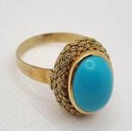 Ring - 18 karaat Geel goud Turquoise, Sieraden, Tassen en Uiterlijk, Ringen, Nieuw