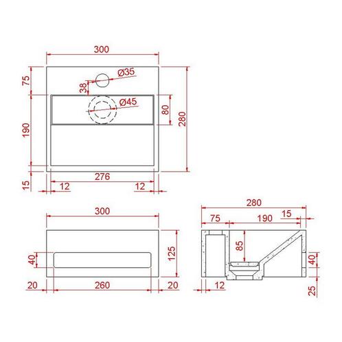 Fontein Wiesbaden Julia 30x28x12,5 cm Solid Surface Mat Wit, Doe-het-zelf en Verbouw, Sanitair, Ophalen of Verzenden