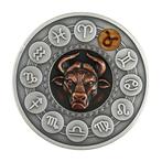 Niue. 1 Dollar 2020 Taurus - Zodiac Signs - Antique Finish,