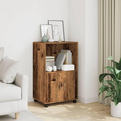 vidaXL Rolkast 55x40x91 cm bewerkt hout oud houtkleurig, Huis en Inrichting, Kasten | Buffetkasten, 25 tot 50 cm, Nieuw, Overige houtsoorten