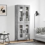 vidaXL buffetkast 69,5x34x180 cm bewerkt hout betongrijs, Verzenden, Nieuw, 50 tot 100 cm, Minder dan 100 cm