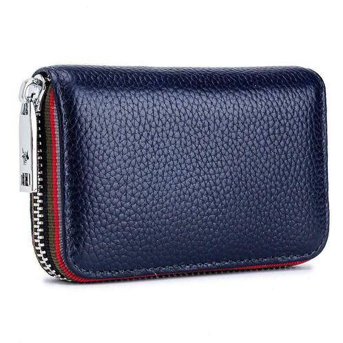 ZILOU Leren Pasjeshouder Portemonnee Anti-Skim Blauw [TIP!], Sieraden, Tassen en Uiterlijk, Portemonnees, Blauw, Nieuw, Overige merken