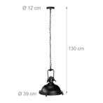 Industriële hanglamp in retro design zwart metaal