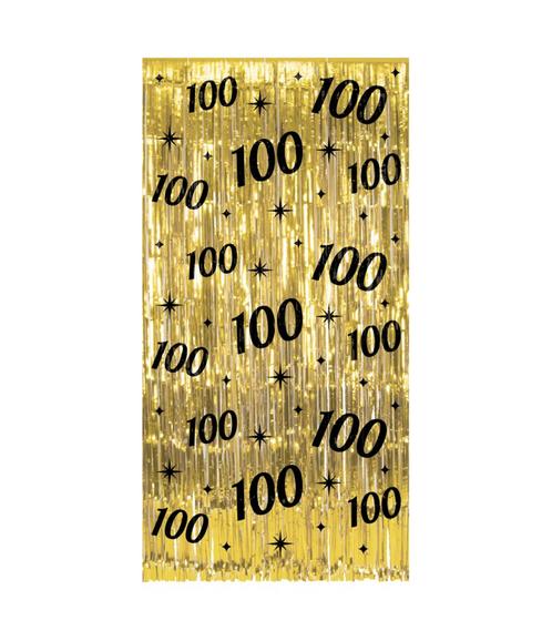 100 Jaar Deurgordijn Goud Zwart, Hobby en Vrije tijd, Feestartikelen, Nieuw, Verzenden