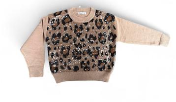 Meisjes trui met luipaardprint en pailletten – Herfst/Winter beschikbaar voor biedingen