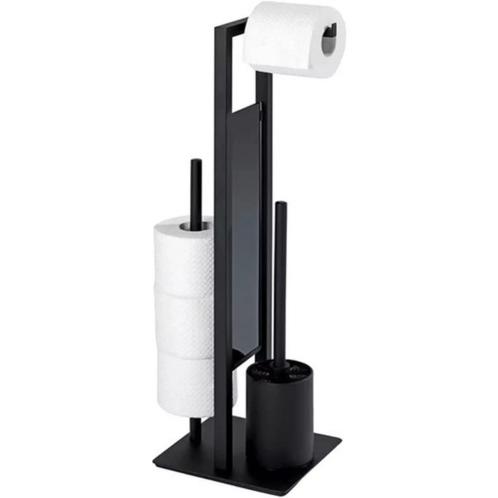 Ruhhy 3-in-1 Toiletrolhouder - Mat Zwart - Met Toiletbors..., Doe-het-zelf en Verbouw, Sanitair, Nieuw, Ophalen of Verzenden