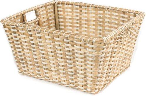 Fairtrade mand van gevlochten bamboe - 50x40x26cm, Huis en Inrichting, Woonaccessoires | Schalen en Manden