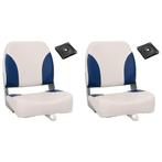 vidaXL 4-delige Bootstoelenset met blauw-witte kussens, Watersport en Boten, Verzenden, Nieuw