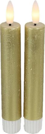 Countryfield Led dinerkaarsen - 2x st- goud -H15cm -, Ophalen of Verzenden, Nieuw