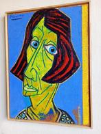 Peter Krusche - Frauenkopf vor Blau