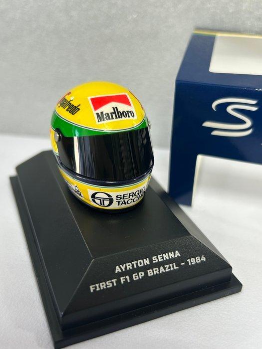 Minichamps 1:8 - Modelauto - Helmet Ayrton Senna 1984 First, Hobby en Vrije tijd, Modelauto's | 1:5 tot 1:12