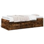 vidaXL Slaapbank met lades zonder matras 75x190 cm gerookt, Verzenden, Nieuw, Bruin, Hout